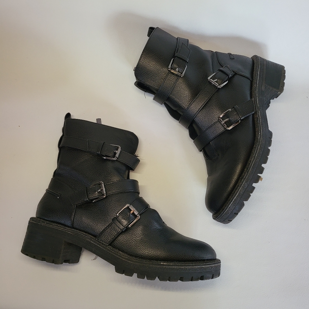 Kenneth Cole Reaction Black Buckle Boots
